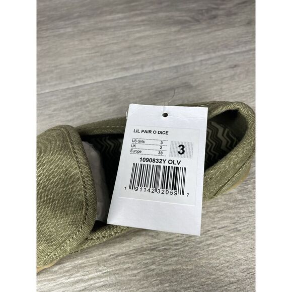 Sanuk Lil Pair O Dice Youth Green Canvas Sidewalk Surfer Shoes Kids Sz 3US/33EU - Picture 8 of 16